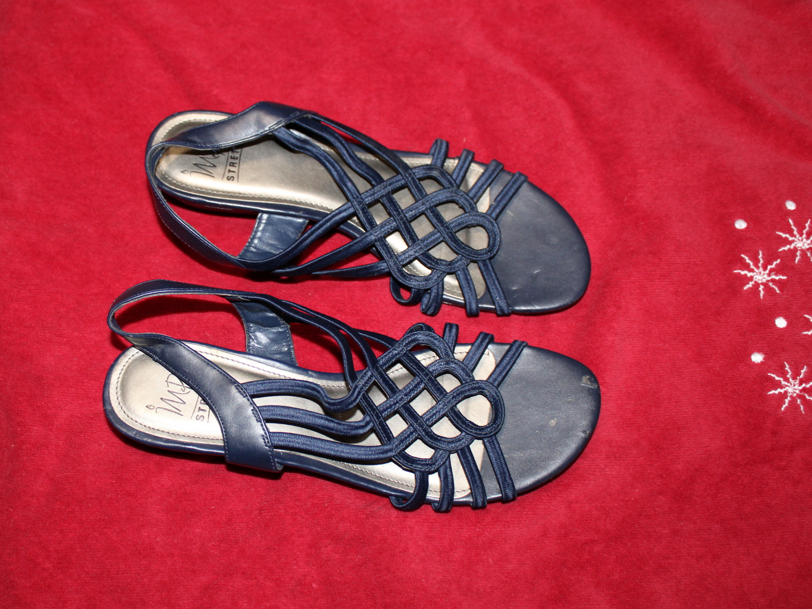 My Strappy Blue MPO Size 9M Flats Fully Loaded With My Foot Scent