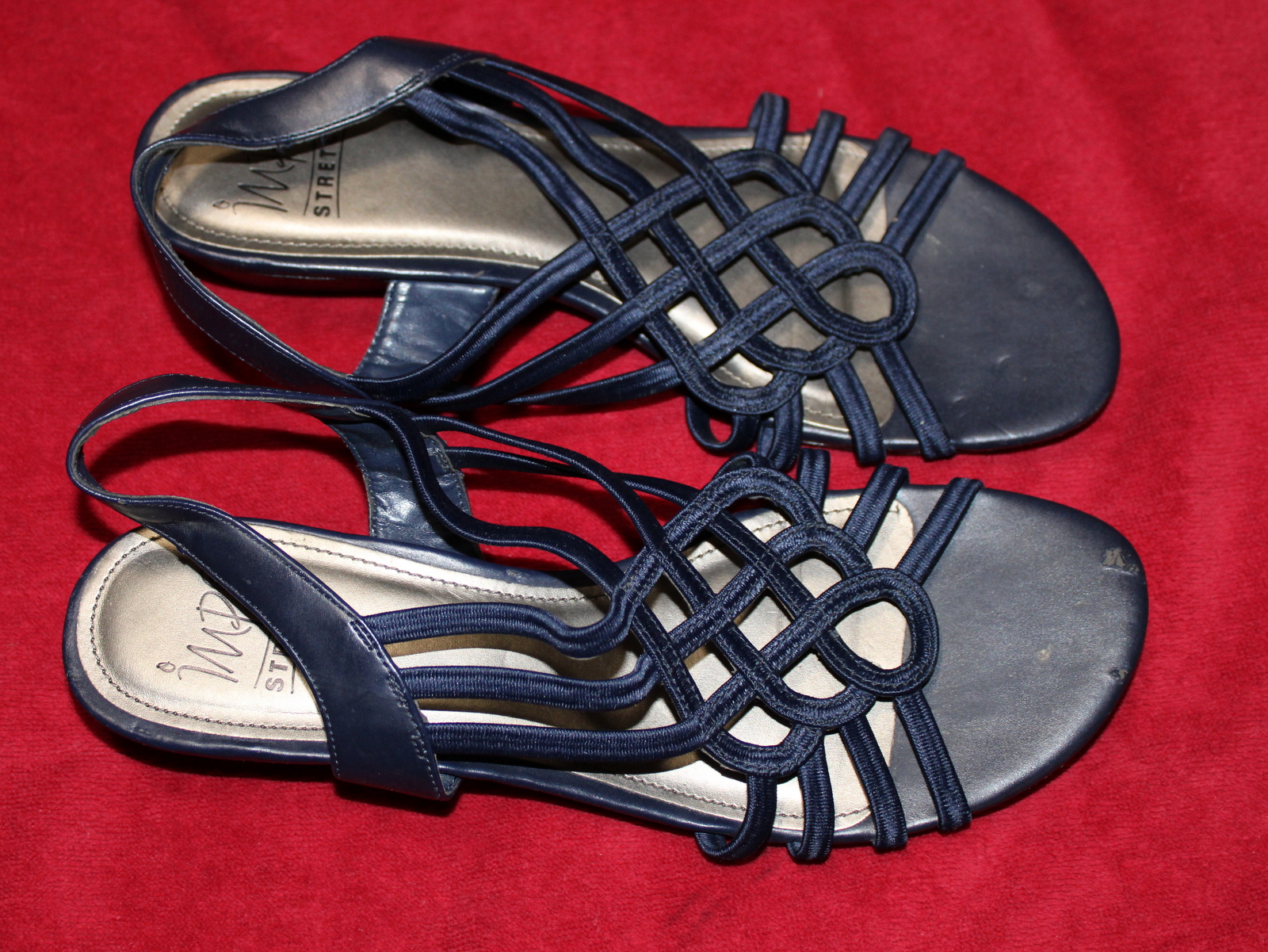 My Strappy Blue MPO Size 9M Flats Fully Loaded With My Foot Scent - Image 4