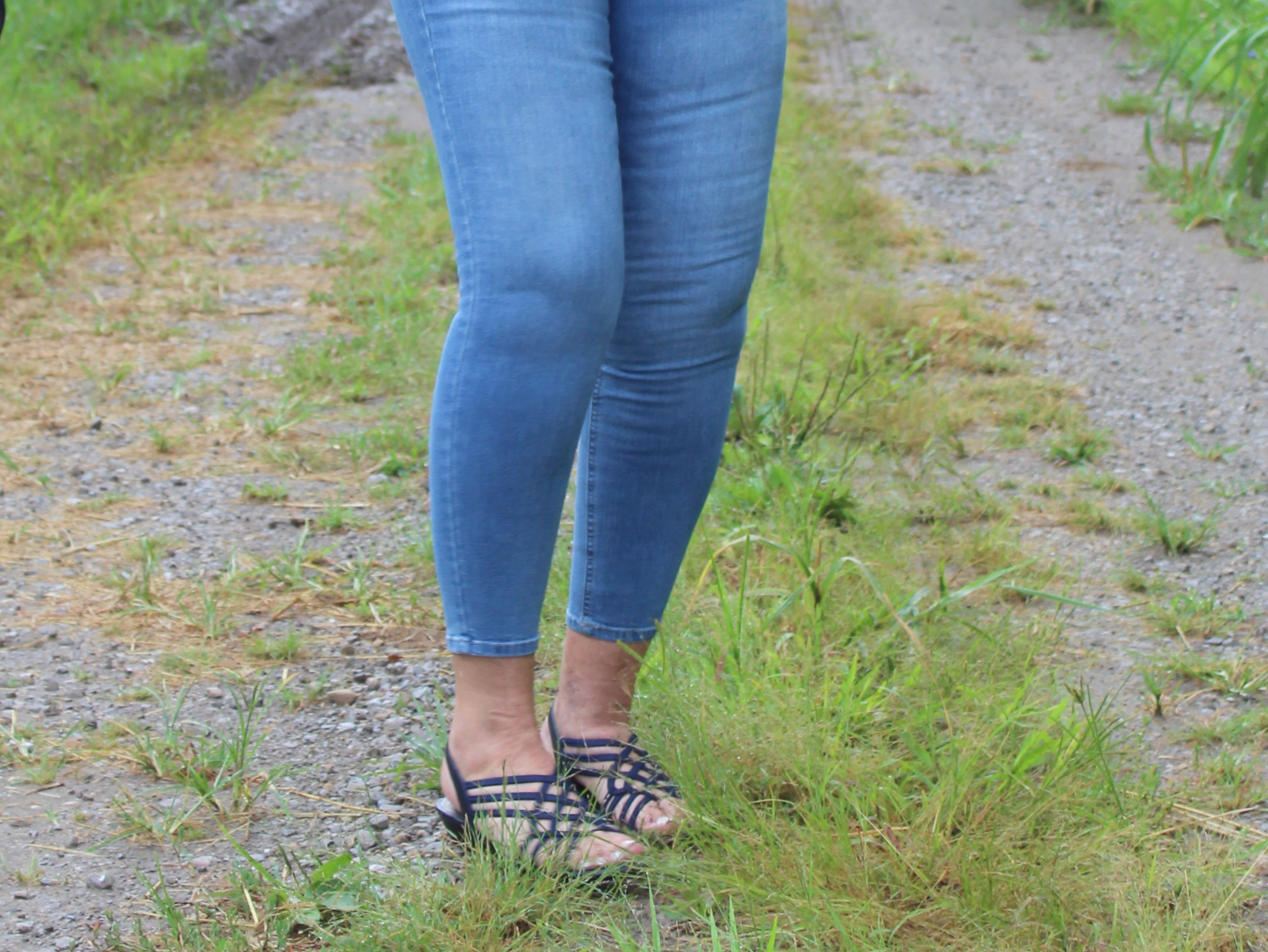 My Strappy Blue MPO Size 9M Flats Fully Loaded With My Foot Scent - Image 3